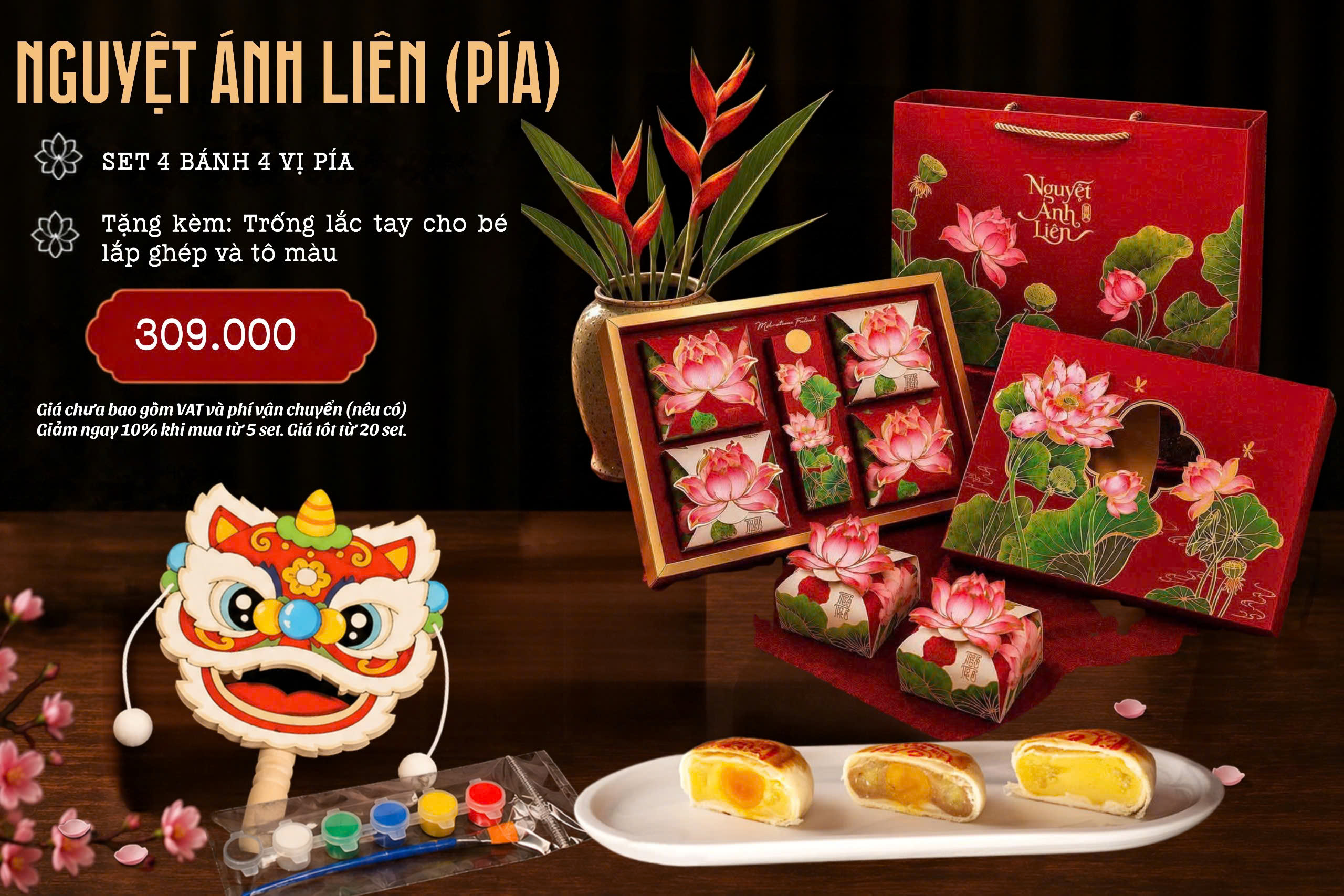 Set Nguyệt Ánh Liên bánh pía 309K